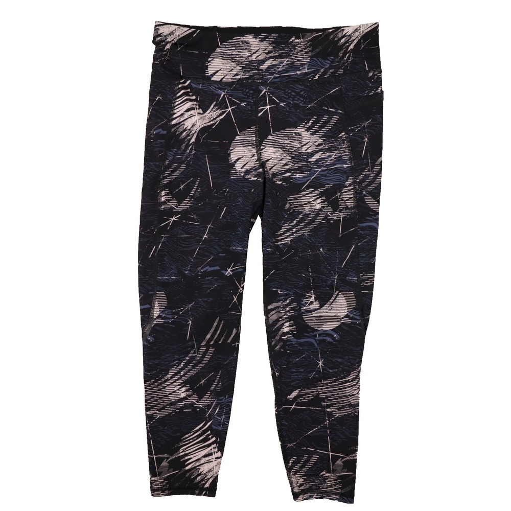 Sweaty Betty Women's Zero Gravity Black Abstract Print 7/8‎ Leggings size 14